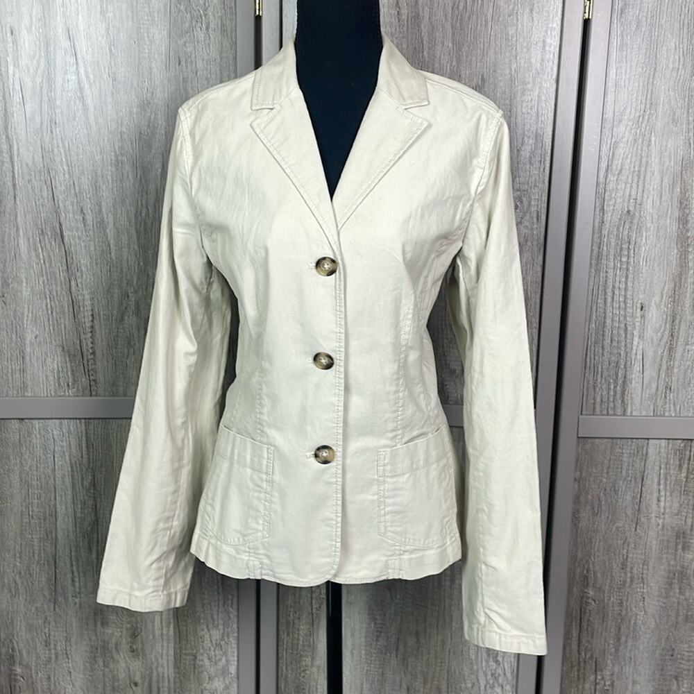 New! Eddie Bauer Super Skinny Rib Cotton Blazer Women's 10